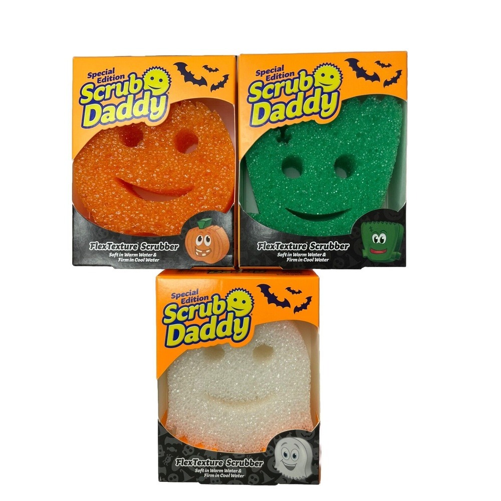 NEW Special Edition Scrub Daddy Halloween Non-Scratch FlexTexture  Sponge 3 Pack